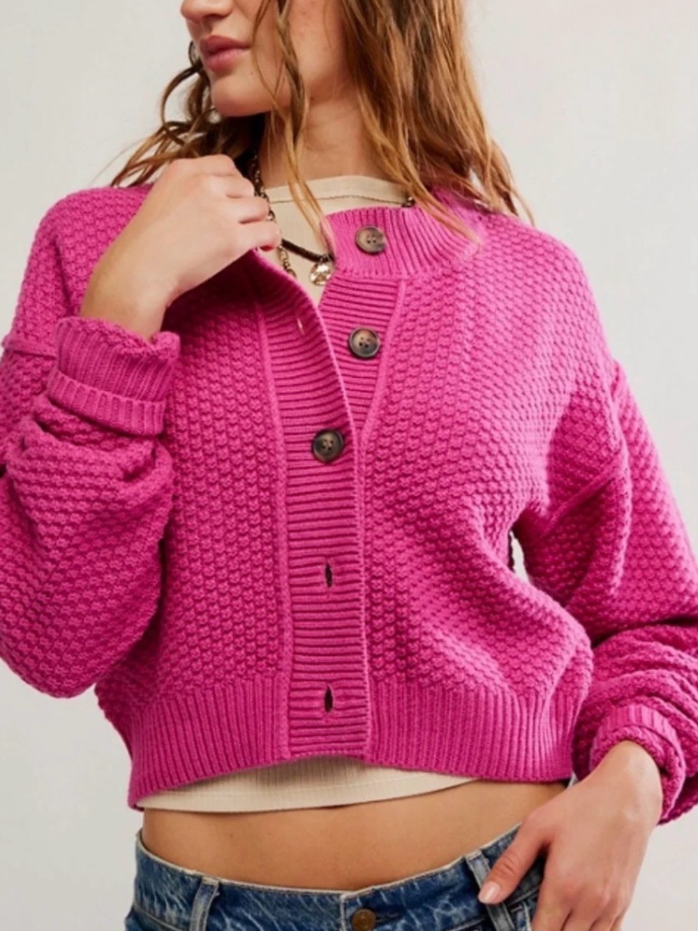 Free People Lila Cardi in Plum Drop